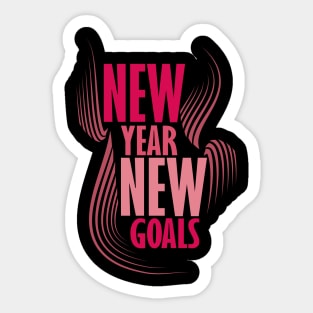 New Year New Goals!! Pink Sticker